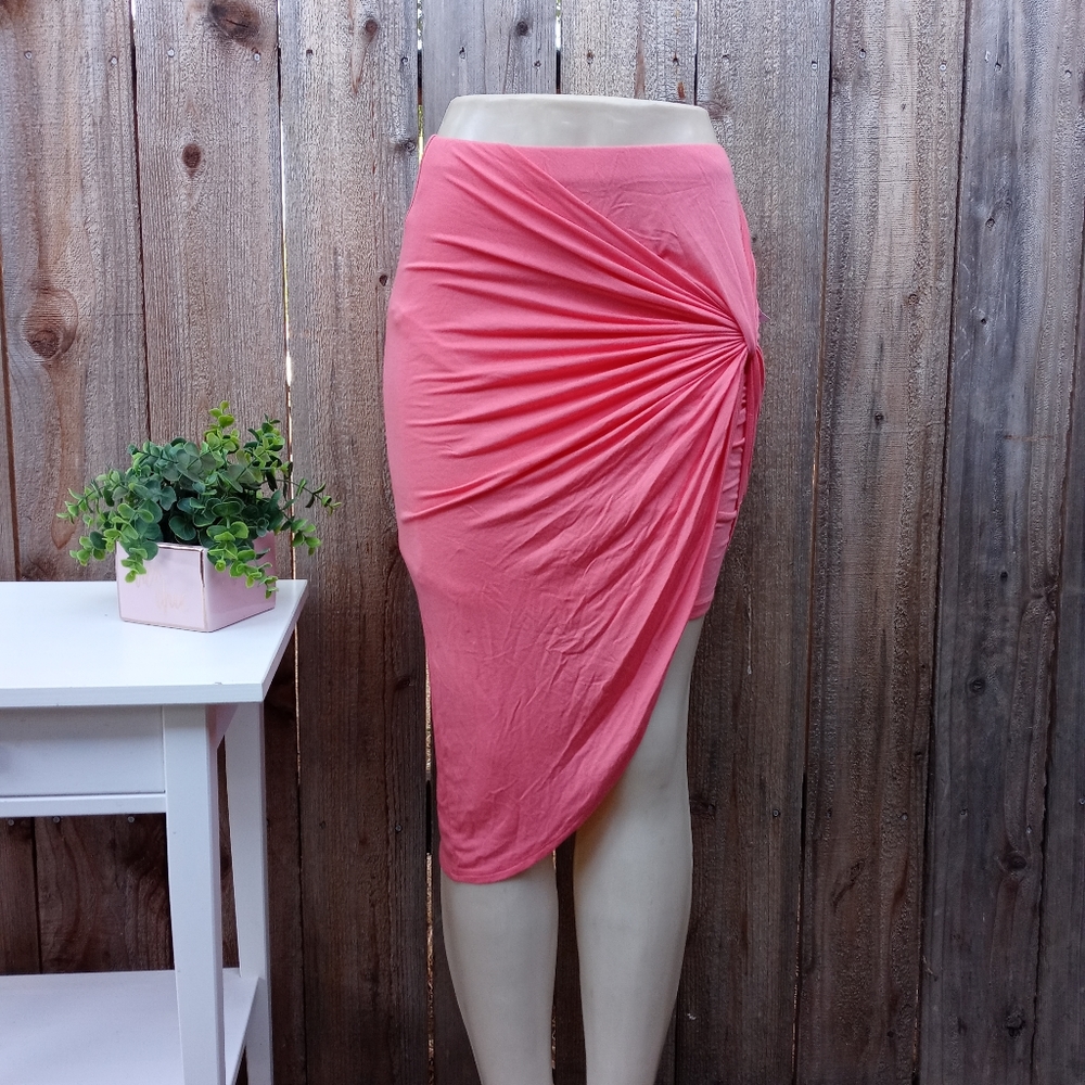NWT Charlotte Russe Textured Knot Midi Skirt